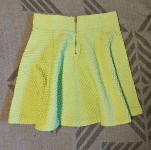 Zipper Back Neon Skater Skirt